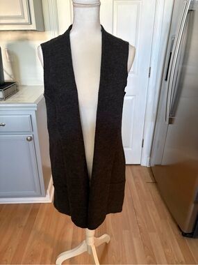 Tahari Dark Charcoal Wool Blend Vest